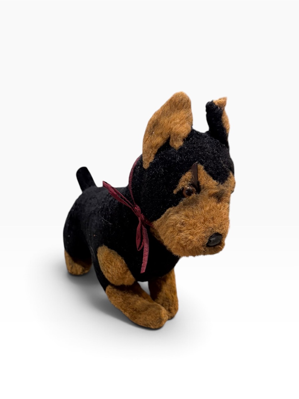 Vintage Yomiko Doberman Dog Russ Berrie Plush 16” Black Tan Stuffed Animal